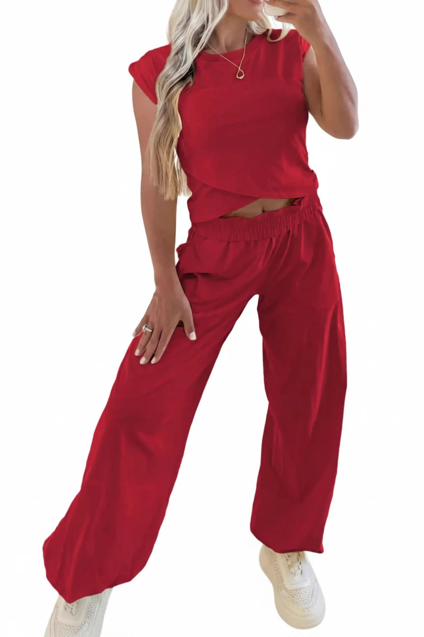Cropped Two-Piece Jogger Set