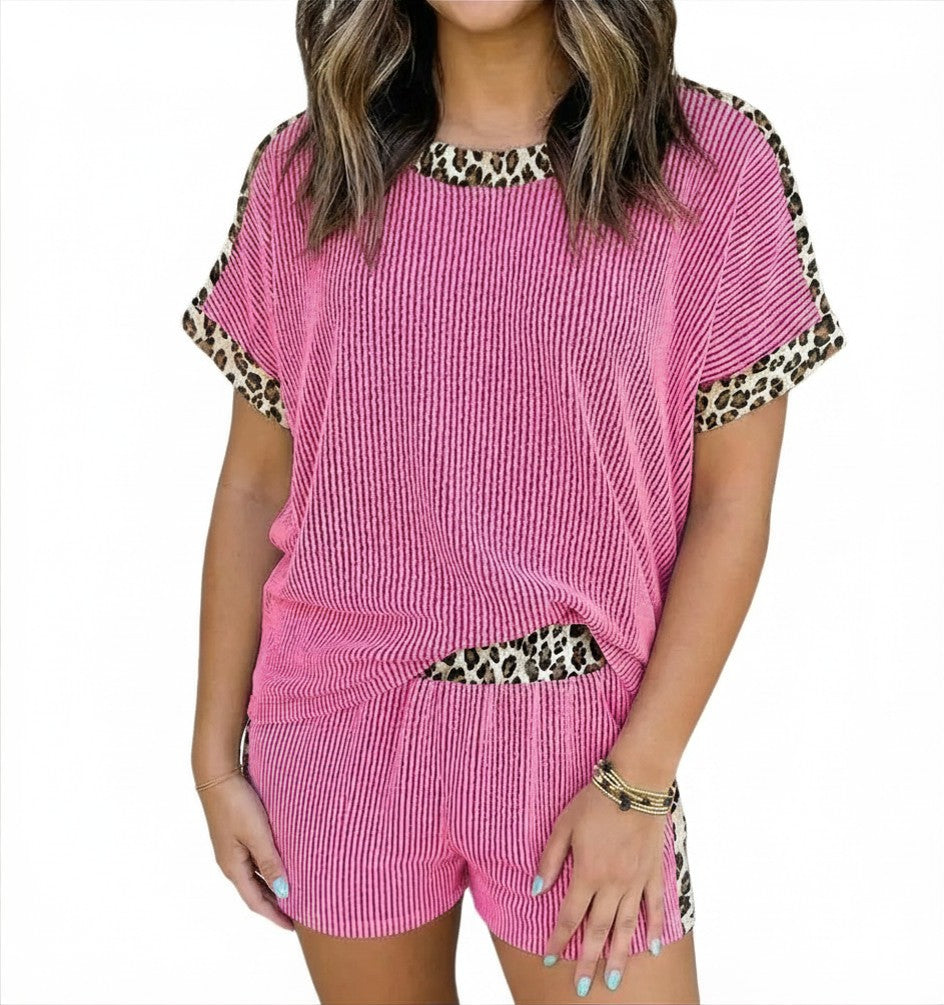 Two-Piece Ribbed Leopard Set