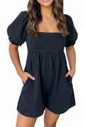 Smocked Puff Sleeve Romper