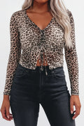 Leopard V-Neck Crop Top