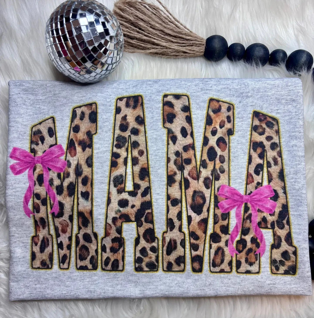 Leopard Bow Sublimation T-Shirts