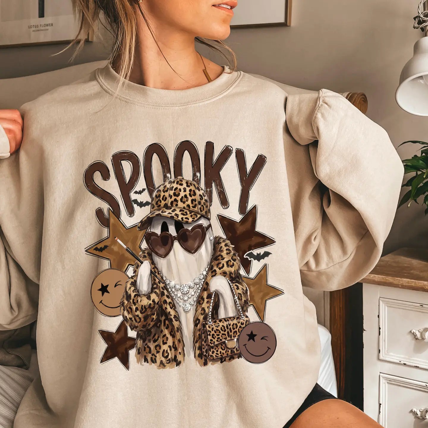 Spooky Leopard Ghost Sweatshirt
