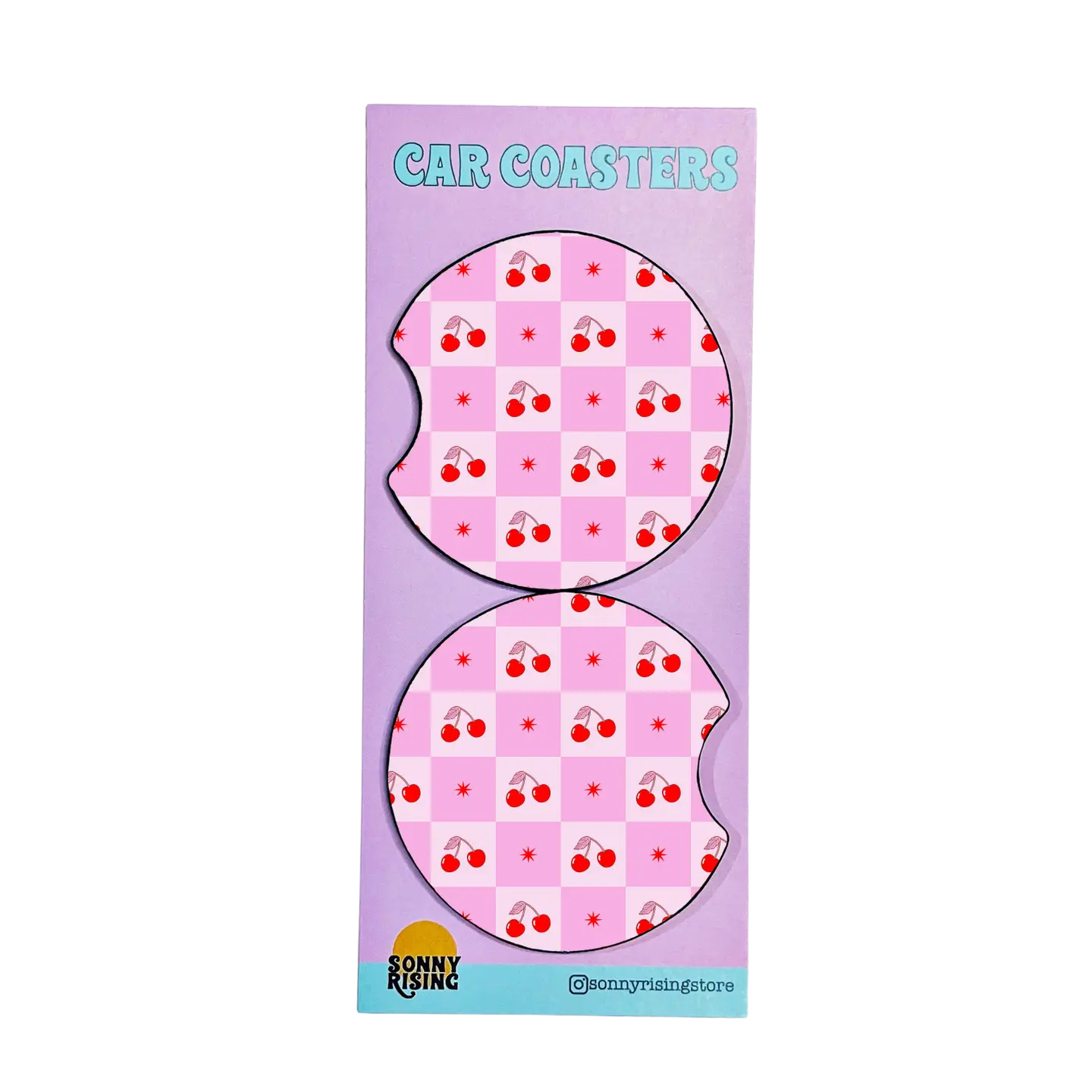 Checkered Cherry Coasters